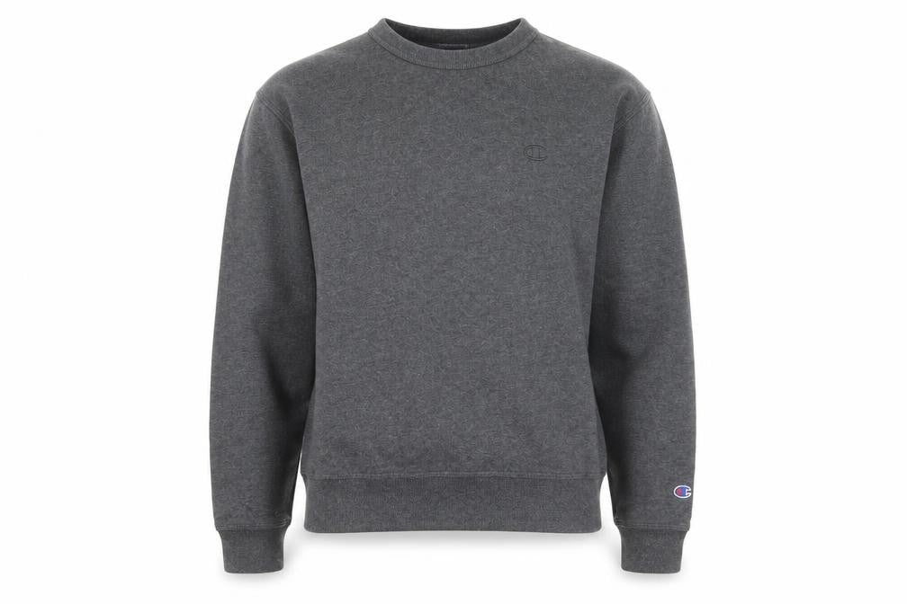 Front view of Champion Men's Grey M Pullover Sweatshirt Fleece Crew Neck