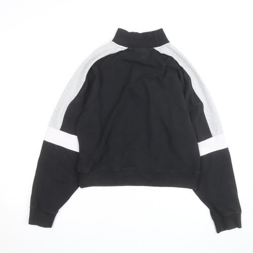 Champion Men's Black Grey 1/4 Zip Sweatshirt M Sports Fleece