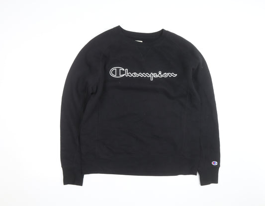 Champion Men's Black Medium Pullover Sweatshirt Crew Neck