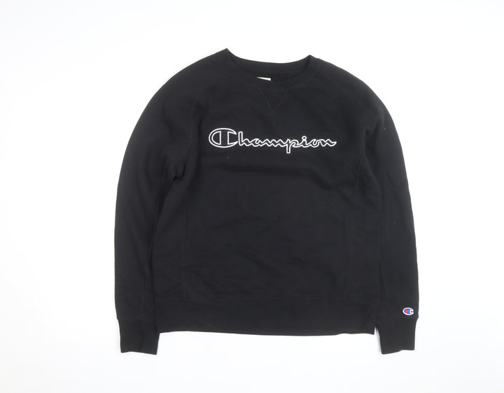 Champion Men's Black Medium Pullover Sweatshirt Crew Neck