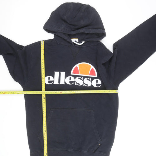 Ellesse Mens Blue Pullover Hoodie L Logo Fleece Sweatshirt