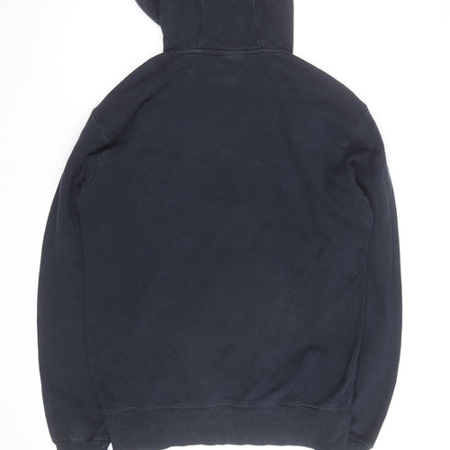Ellesse Mens Blue Pullover Hoodie L Logo Fleece Sweatshirt
