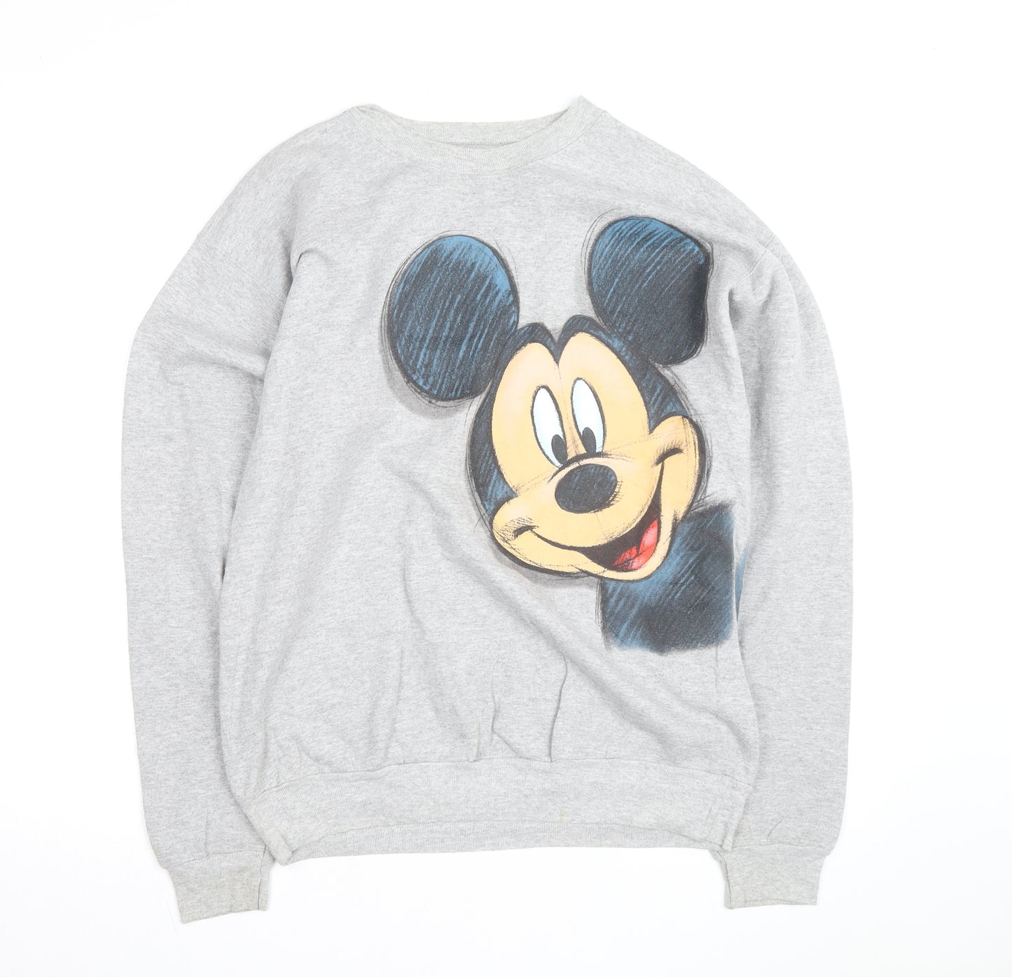 Disney Hanes Womens Grey Mickey Mouse Pullover Sweatshirt M