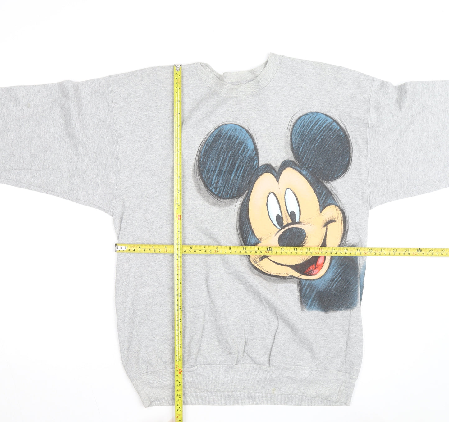 Disney Hanes Womens Grey Mickey Mouse Pullover Sweatshirt M