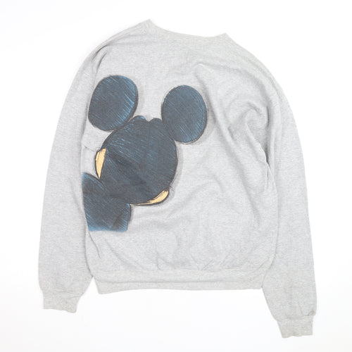 Disney Hanes Womens Grey Mickey Mouse Pullover Sweatshirt M