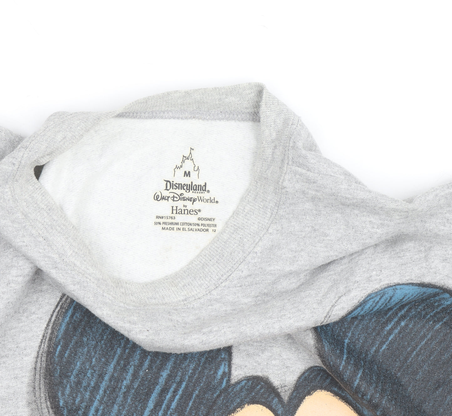 Disney Hanes Womens Grey Mickey Mouse Pullover Sweatshirt M