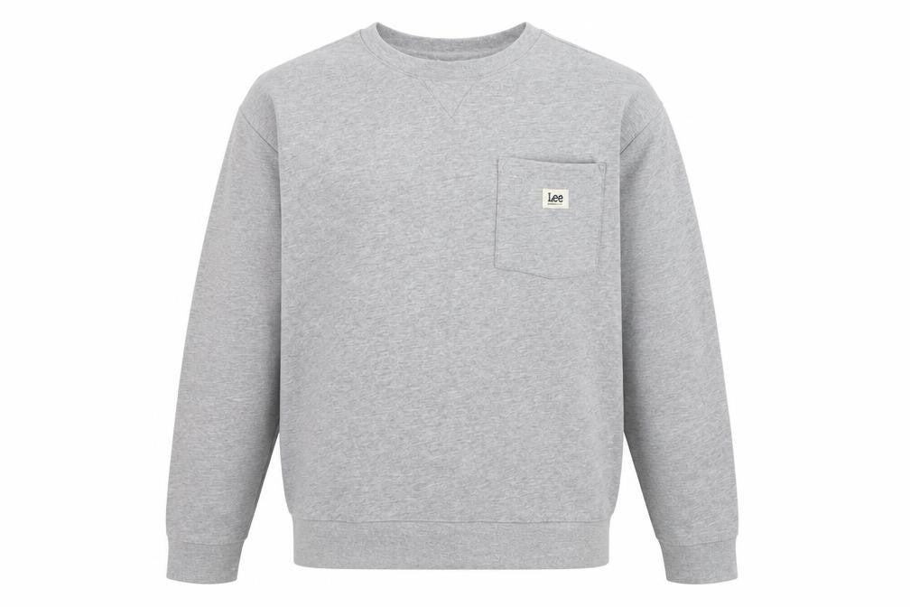 Front view of Lee Men's Grey XL Classic Fit Pullover Sweatshirt