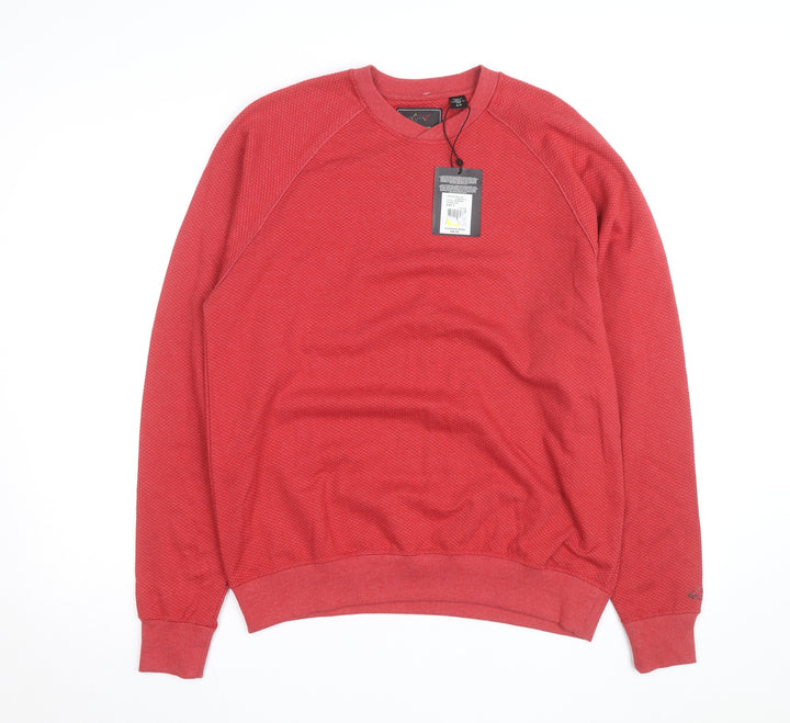 Greg Norman Men's Red Crew Neck Pullover Sweatshirt S