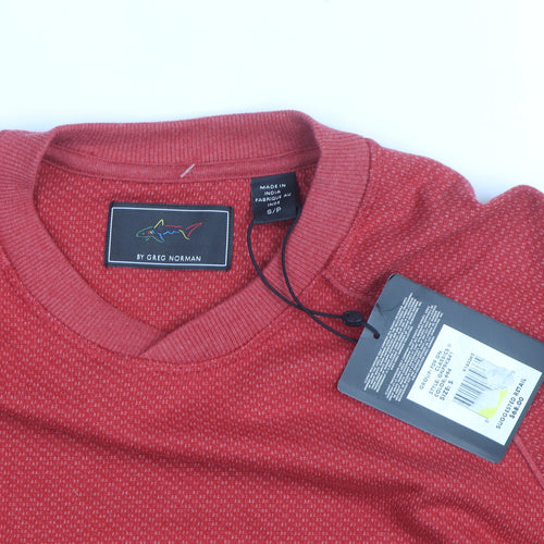 Greg Norman Men's Red Crew Neck Pullover Sweatshirt S
