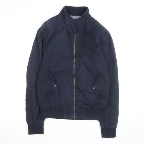 Cedar Wood State Men's Blue Bomber Jacket M Full Zip Cotton Blend