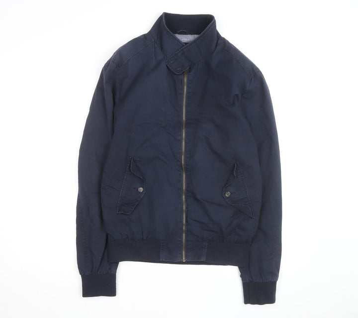 Cedar Wood State Men's Blue Bomber Jacket M Full Zip Cotton Blend