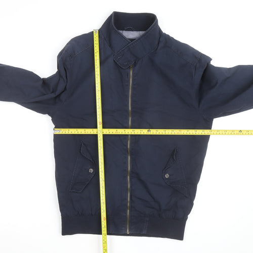 Cedar Wood State Men's Blue Bomber Jacket M Full Zip Cotton Blend