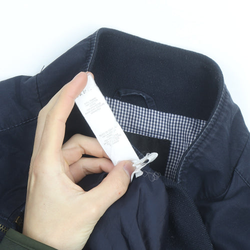 Cedar Wood State Men's Blue Bomber Jacket M Full Zip Cotton Blend
