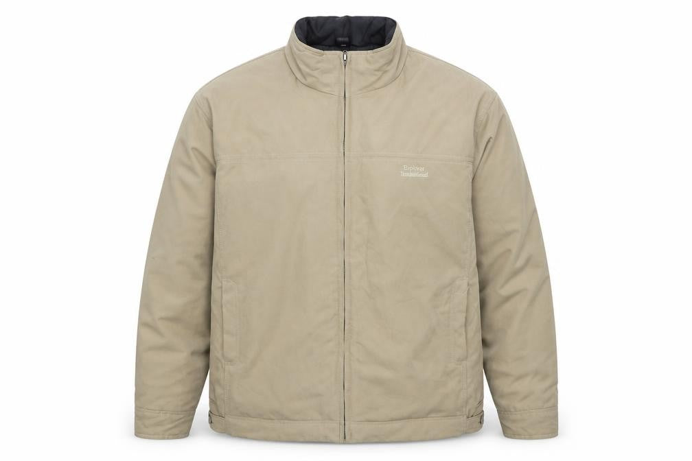 Front view of Explorer Navigator Men's Beige Cotton Full Zip Jacket XL