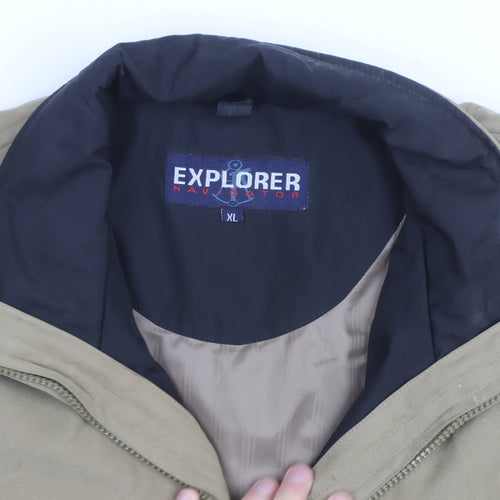 Explorer Navigator Men's Beige Cotton Full Zip Jacket XL