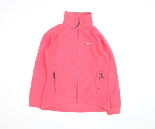 Berghaus Women Pink Fleece Full Zip Jacket Size 12 Lightweight Outdoor