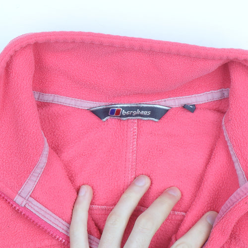 Berghaus Women Pink Fleece Full Zip Jacket Size 12 Lightweight Outdoor