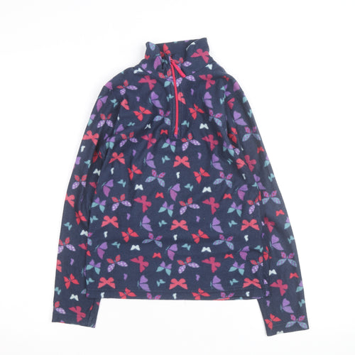 Mountain Warehouse Girls Blue Fleece 1/2 Zip Pullover Sweatshirt 9-10 Years