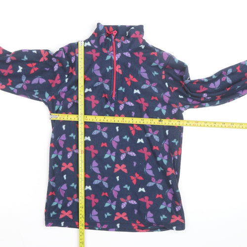 Mountain Warehouse Girls Blue Fleece 1/2 Zip Pullover Sweatshirt 9-10 Years