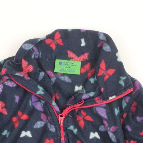 Mountain Warehouse Girls Blue Fleece 1/2 Zip Pullover Sweatshirt 9-10 Years