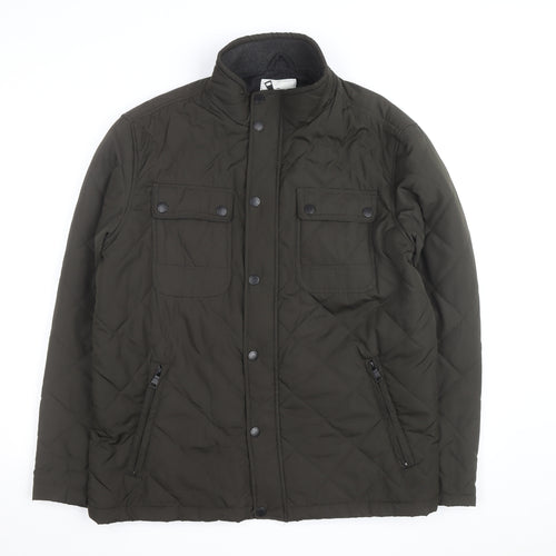 Atlantic Bay Men's Green Quilted Mid-Length Jacket L