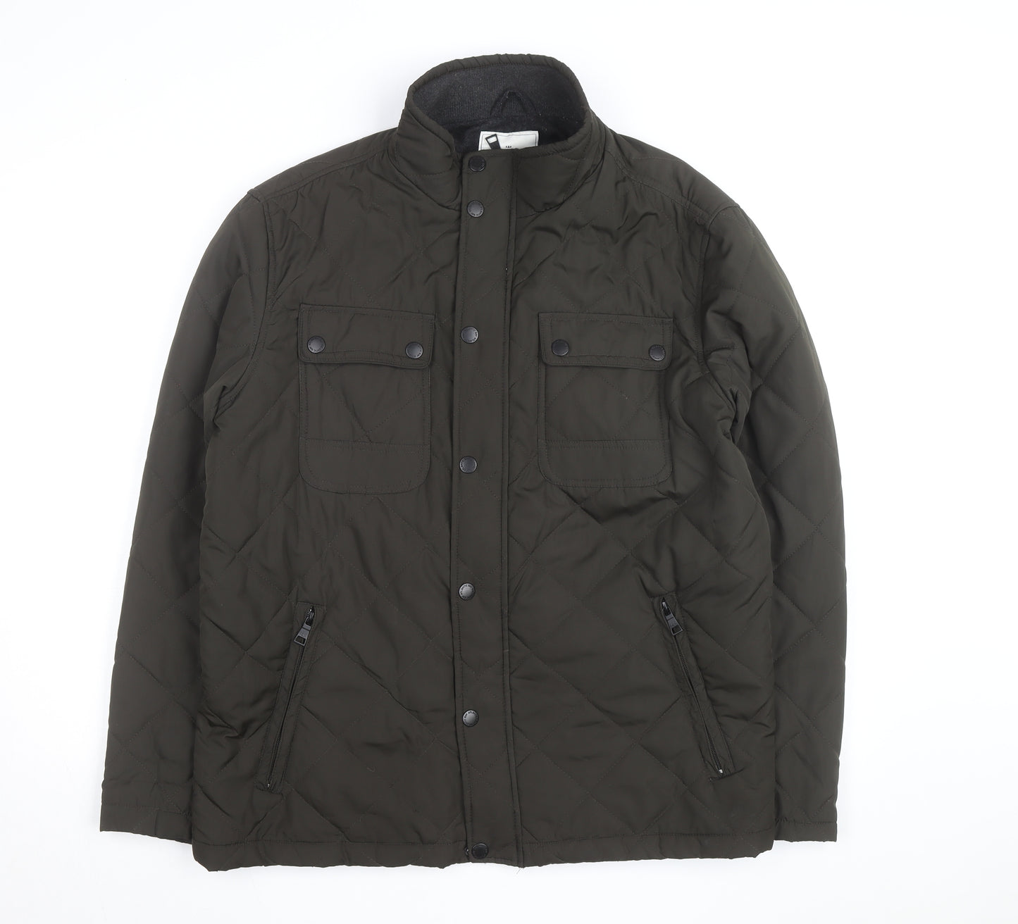 Atlantic Bay Men's Green Quilted Mid-Length Jacket L