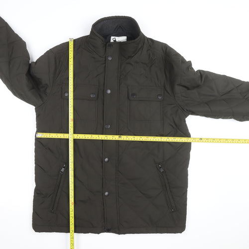 Atlantic Bay Men's Green Quilted Mid-Length Jacket L