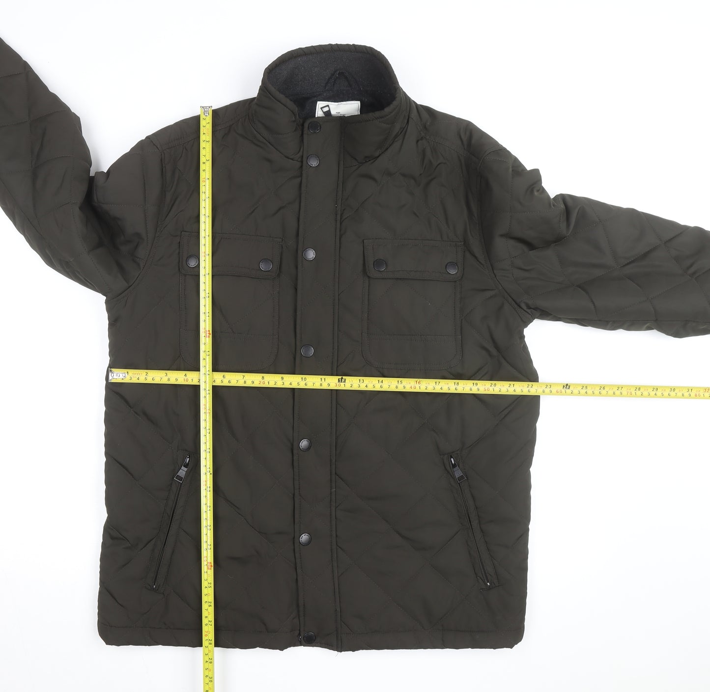 Atlantic Bay Men's Green Quilted Mid-Length Jacket L