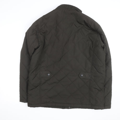 Atlantic Bay Men's Green Quilted Mid-Length Jacket L
