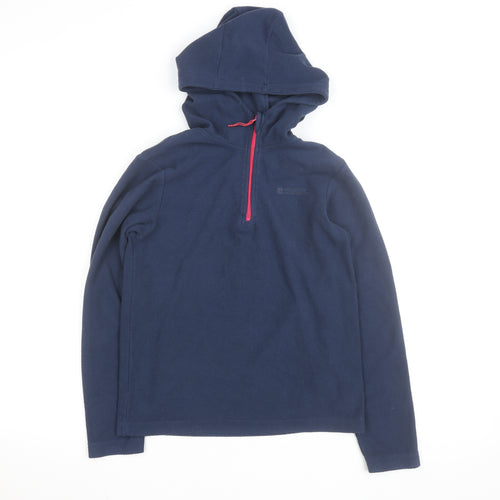 Mountain Warehouse Girls Navy Fleece Hoodie 9-10 Years 1/2 Zip Pullover