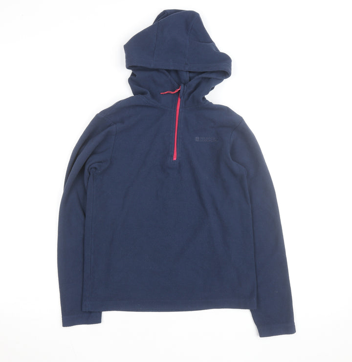 Mountain Warehouse Girls Navy Fleece Hoodie 9-10 Years 1/2 Zip Pullover