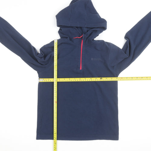 Mountain Warehouse Girls Navy Fleece Hoodie 9-10 Years 1/2 Zip Pullover