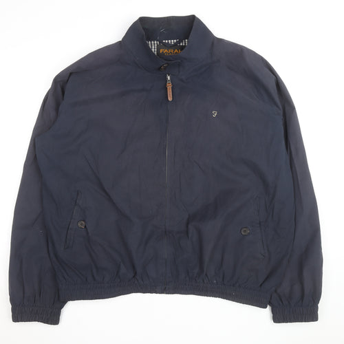 Farah Classic Men's Blue 2XL Bomber Jacket Cotton Polyester Lined