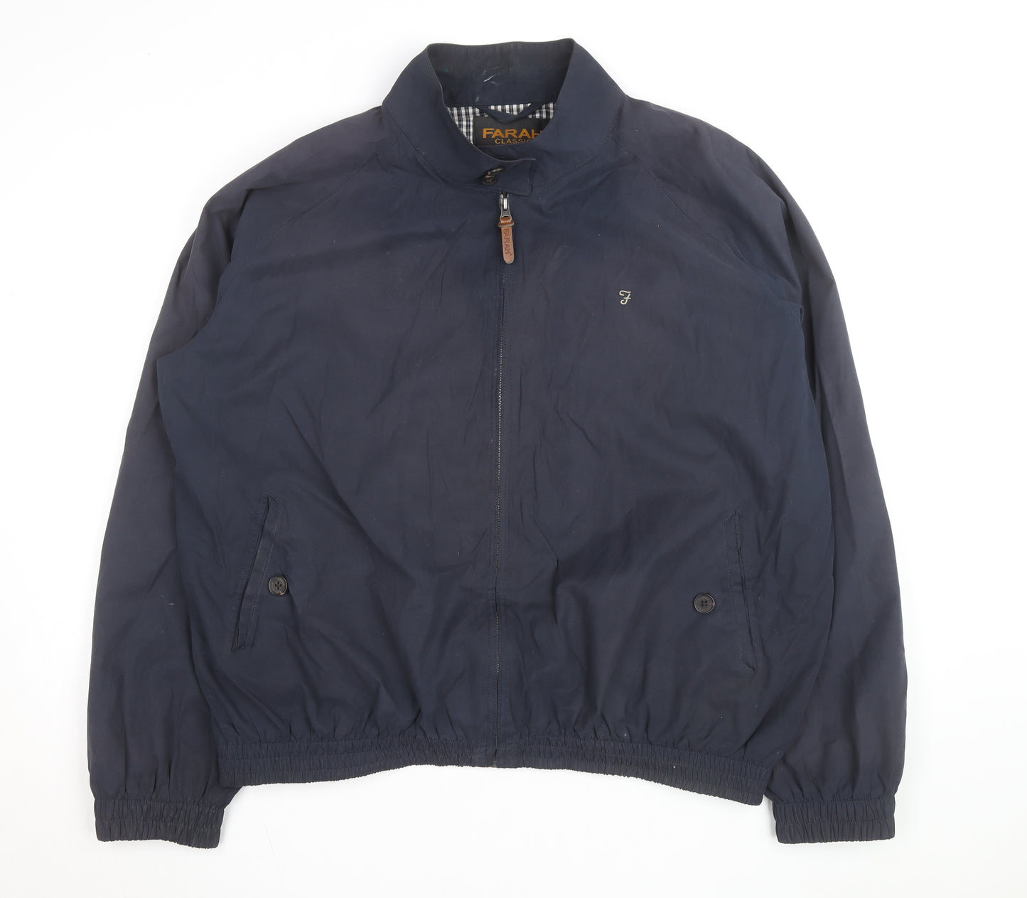 Farah Classic Men's Blue 2XL Bomber Jacket Cotton Polyester Lined