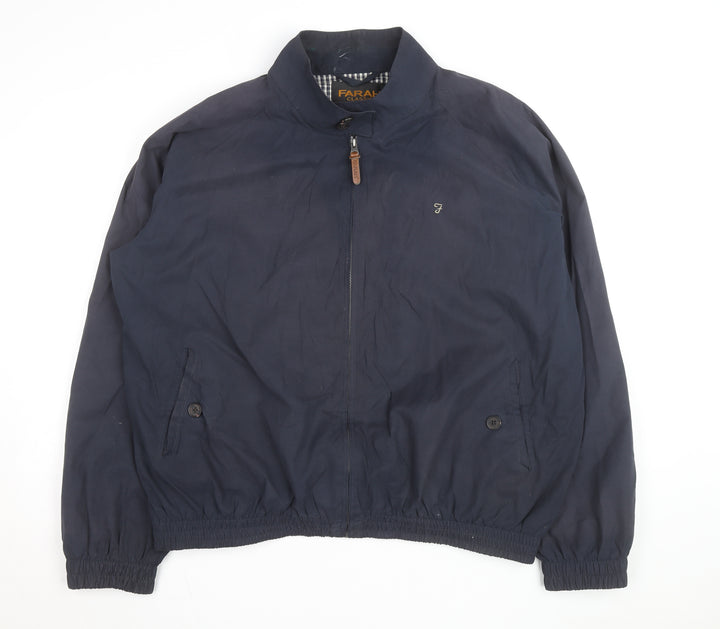 Farah Classic Men's Blue 2XL Bomber Jacket Cotton Polyester Lined