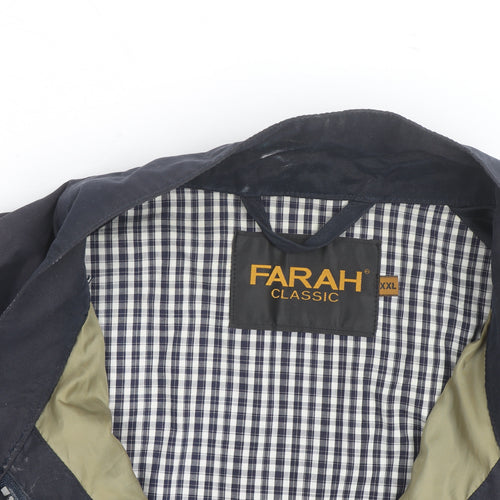 Farah Classic Men's Blue 2XL Bomber Jacket Cotton Polyester Lined