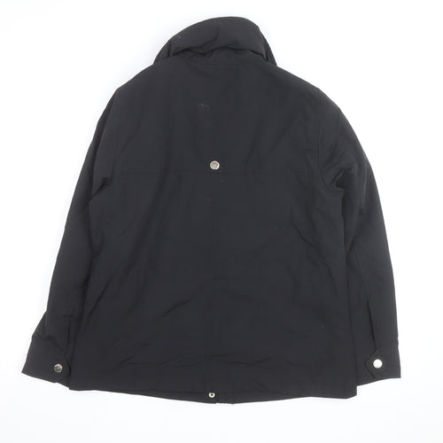 Principles Petite Womens Black Size 12 Mid-Length Anorak Jacket