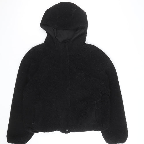 Threadbare Mens Black Fleece Full Zip Hoodie Size L Winter Warm
