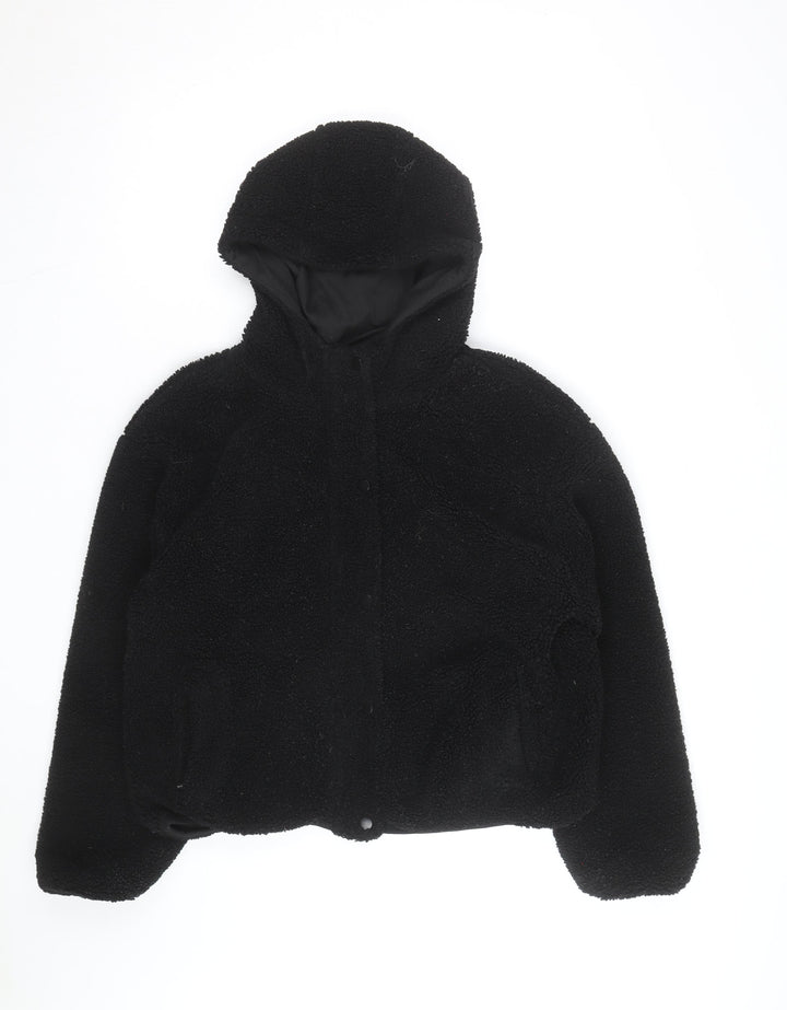 Threadbare Mens Black Fleece Full Zip Hoodie Size L Winter Warm