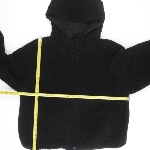 Threadbare Mens Black Fleece Full Zip Hoodie Size L Winter Warm