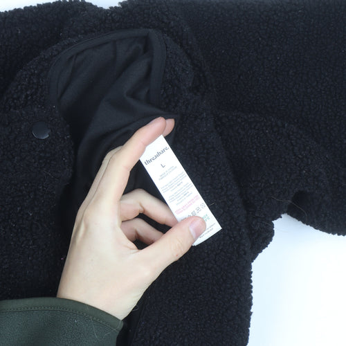 Threadbare Mens Black Fleece Full Zip Hoodie Size L Winter Warm