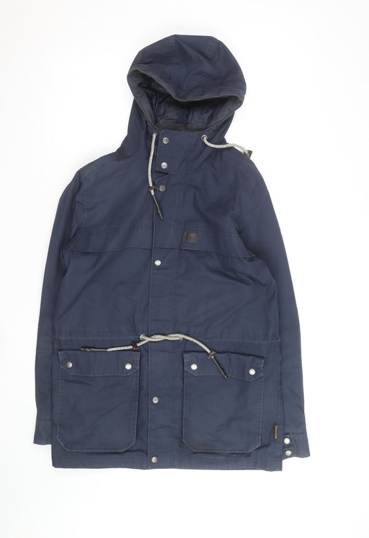 Jack Wolfskin Men's Blue Hooded Parka Jacket Size M Outdoor Wear