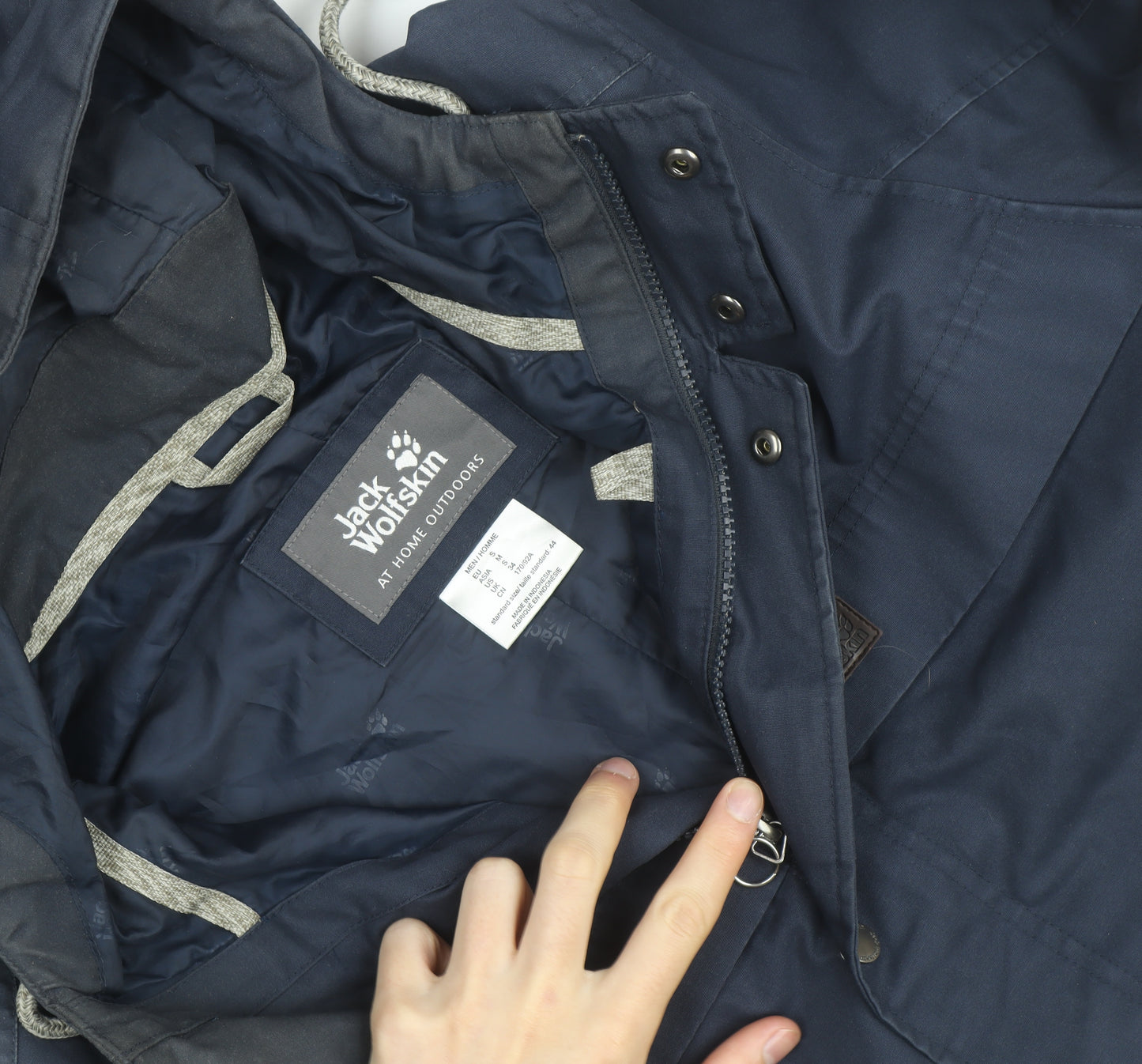 Jack Wolfskin Men's Blue Hooded Parka Jacket Size M Outdoor Wear