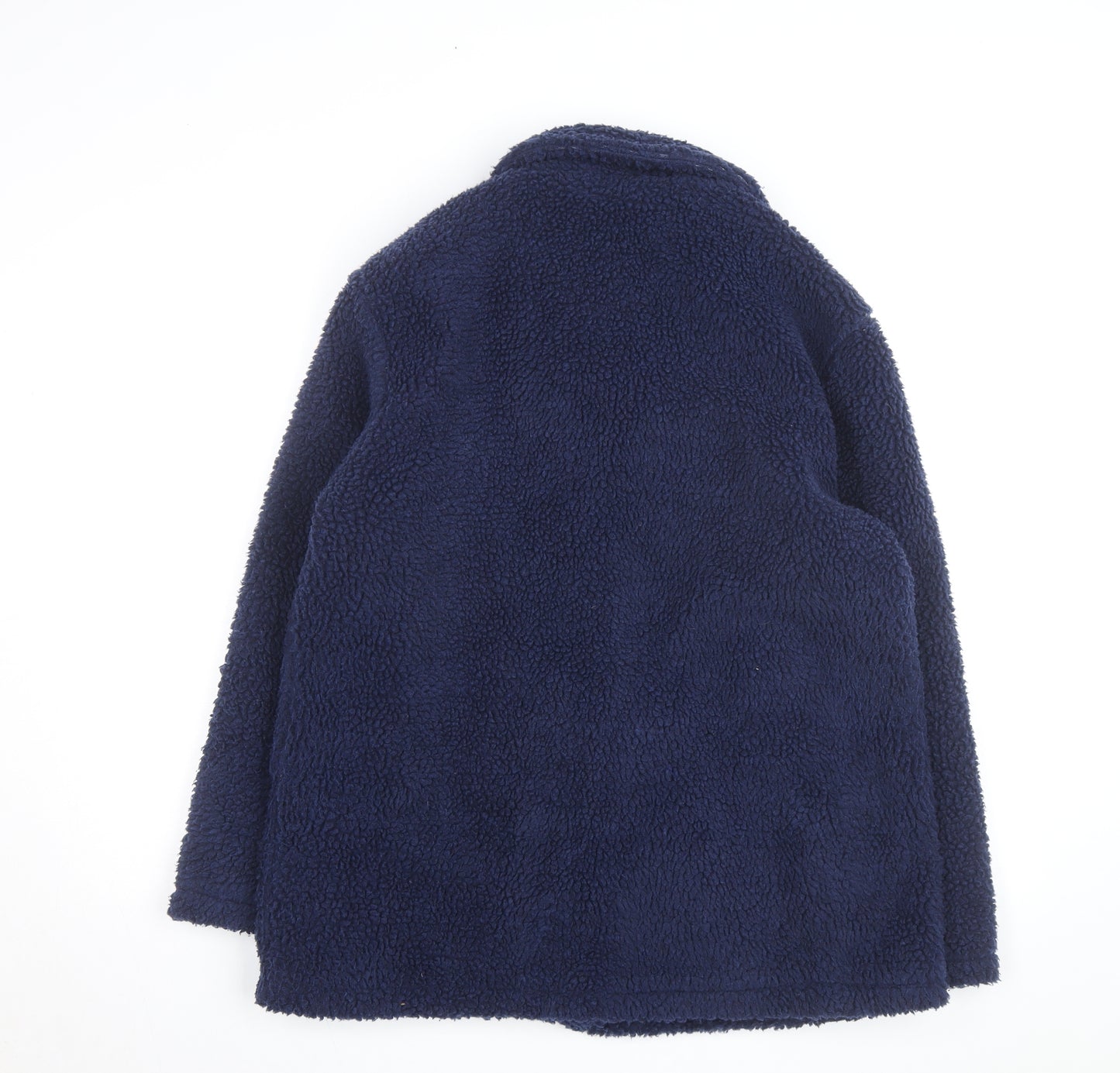 Damart Women’s Blue Fleece Button Mid-Length Coat Size M