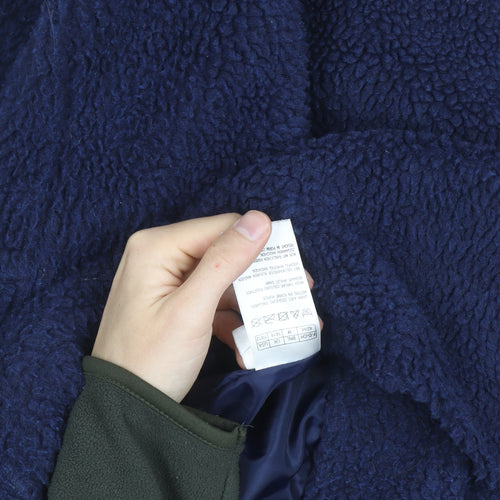 Damart Women’s Blue Fleece Button Mid-Length Coat Size M