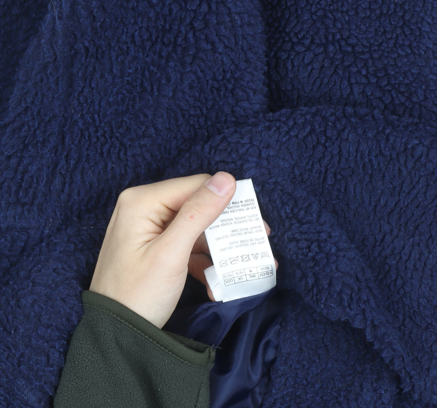 Damart Women’s Blue Fleece Button Mid-Length Coat Size M