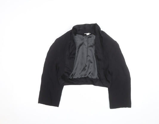 Monsoon Women’s Black Cropped Bolero Jacket Size 14 Classic Satin Lined