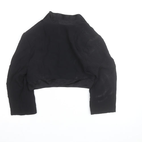 Monsoon Women’s Black Cropped Bolero Jacket Size 14 Classic Satin Lined
