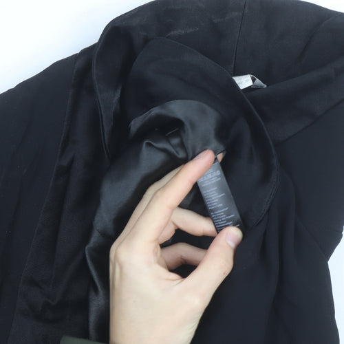 Monsoon Women’s Black Cropped Bolero Jacket Size 14 Classic Satin Lined