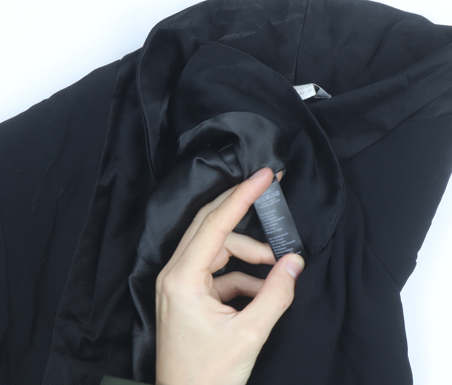 Monsoon Women’s Black Cropped Bolero Jacket Size 14 Classic Satin Lined